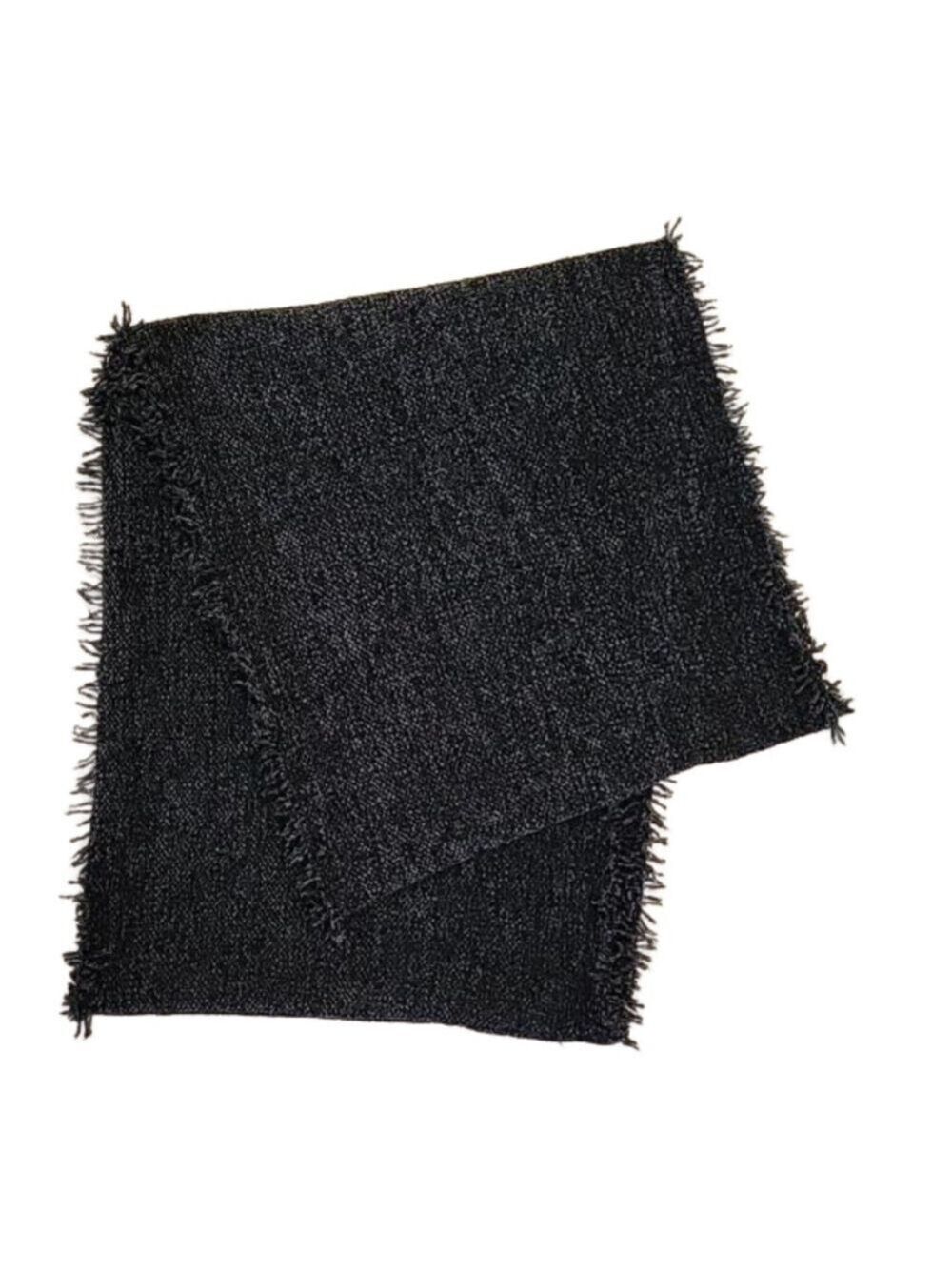 Charter Club Black Infinity Scarf with Fringe NWT
